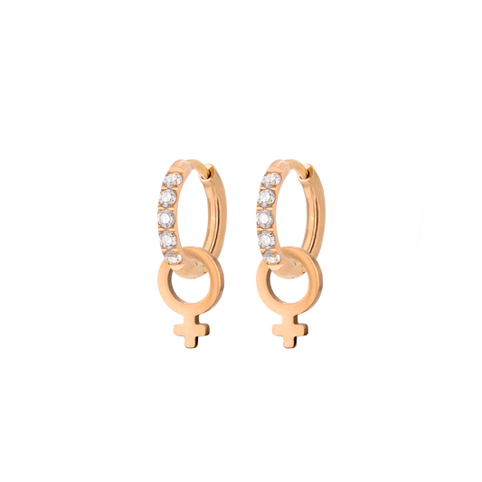 Female Icon Glimmer Hoop Set Baby Rose Gold