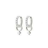 Female Icon Glimmer Hoop Set Baby Silver