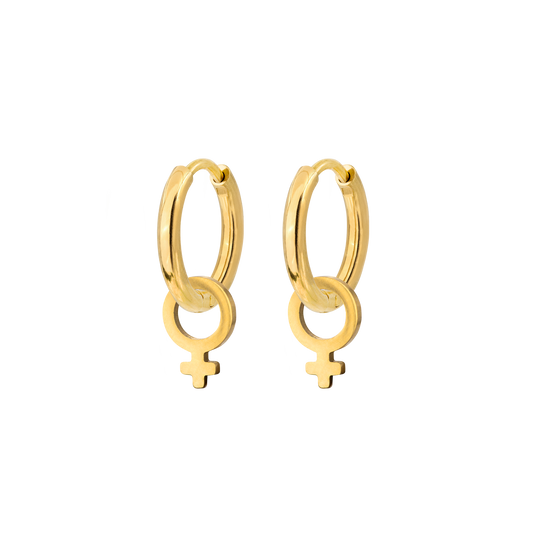 Female Icon Hoop Set Small Gold