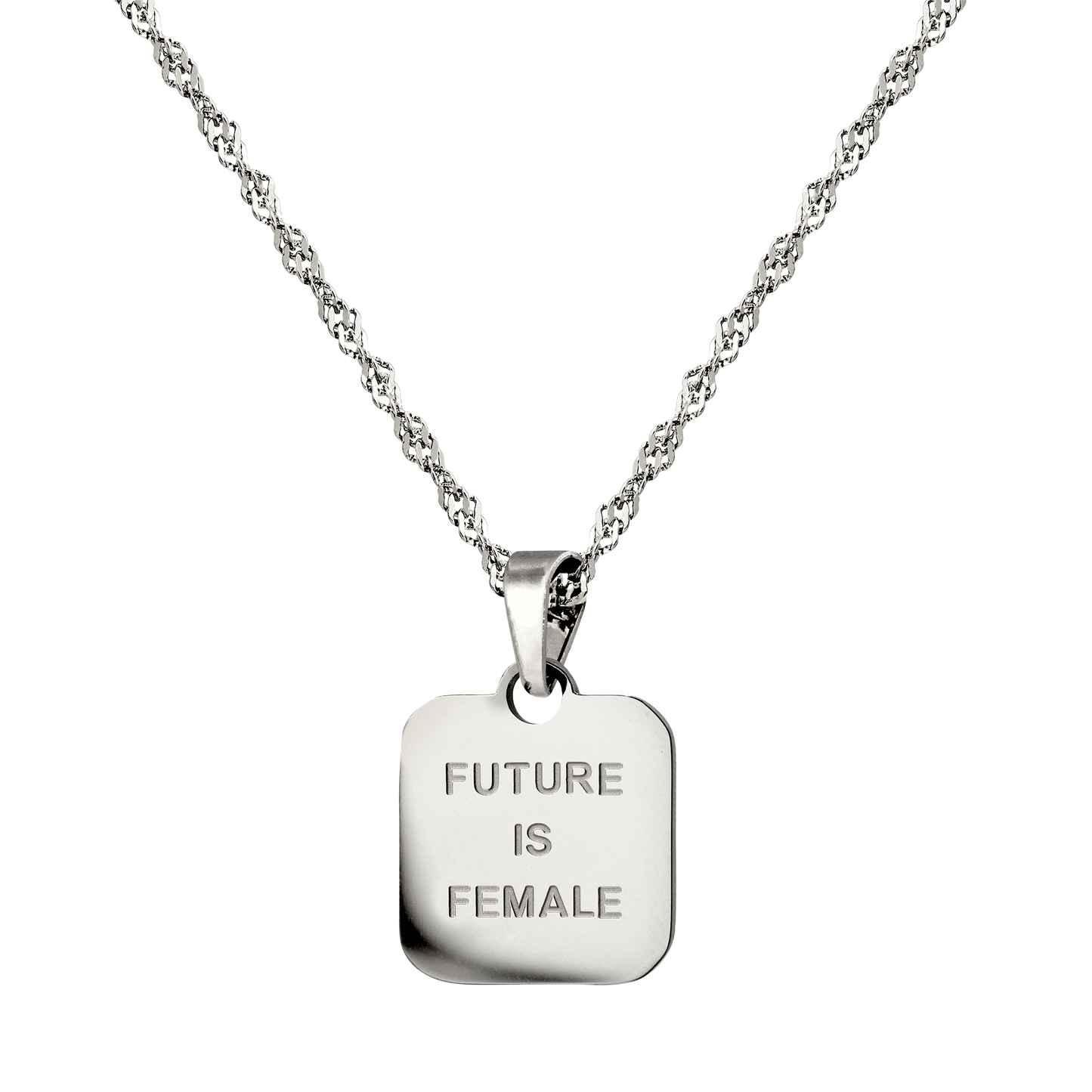 Future is female Necklace Silver