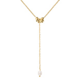 Petal Pearl Y-Necklace Gold