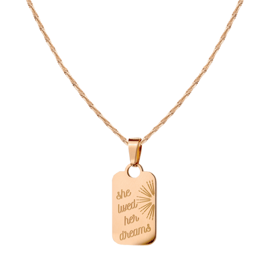 She lived her dreams Necklace Rose Gold