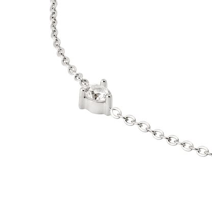 Solitaire Stone Bracelet Silver