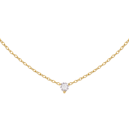 Solitaire Stone Choker Gold