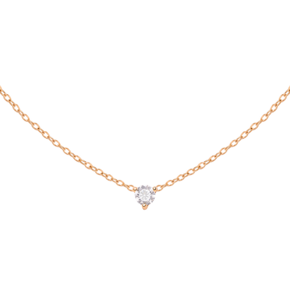 Solitaire Stone Choker Rose Gold