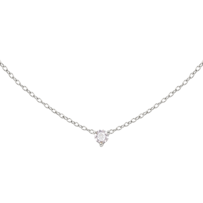 Solitaire Stone Choker Silver