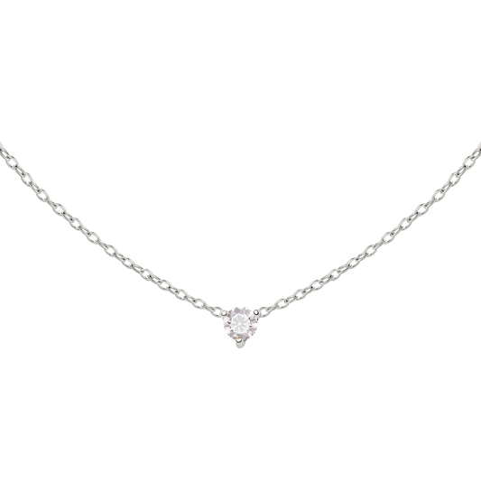 Solitaire Stone Choker Silver