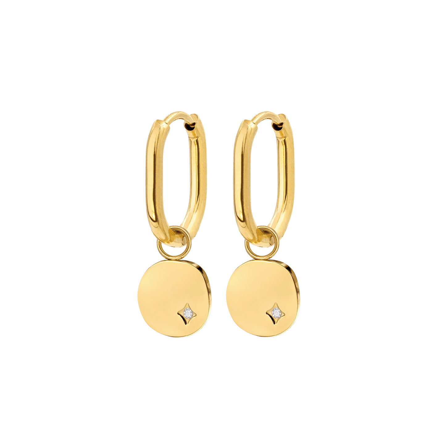Spring Bling Oval Hoop Set Baby Gold