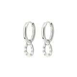 Blinged Horseshoe Hoop Set Small Silver