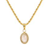 Blush Quartz Necklace Gold