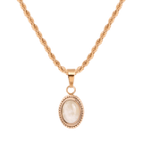 Blush Quartz Necklace Rose Gold