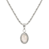 Blush Quartz Necklace Silver