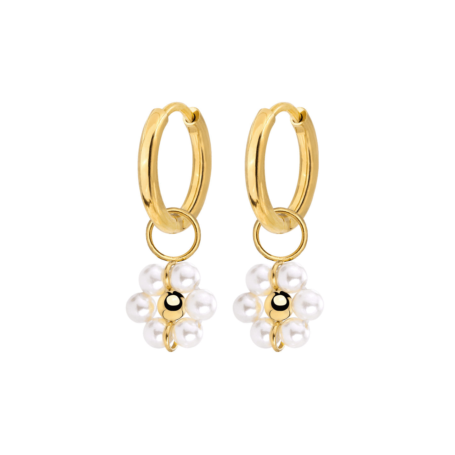 Daisy Hoop Set Small Gold