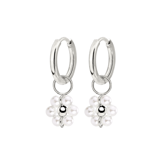 Daisy Hoop Set Small Silver