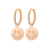 Dazzling Smile Hoop Set Medium Rose Gold