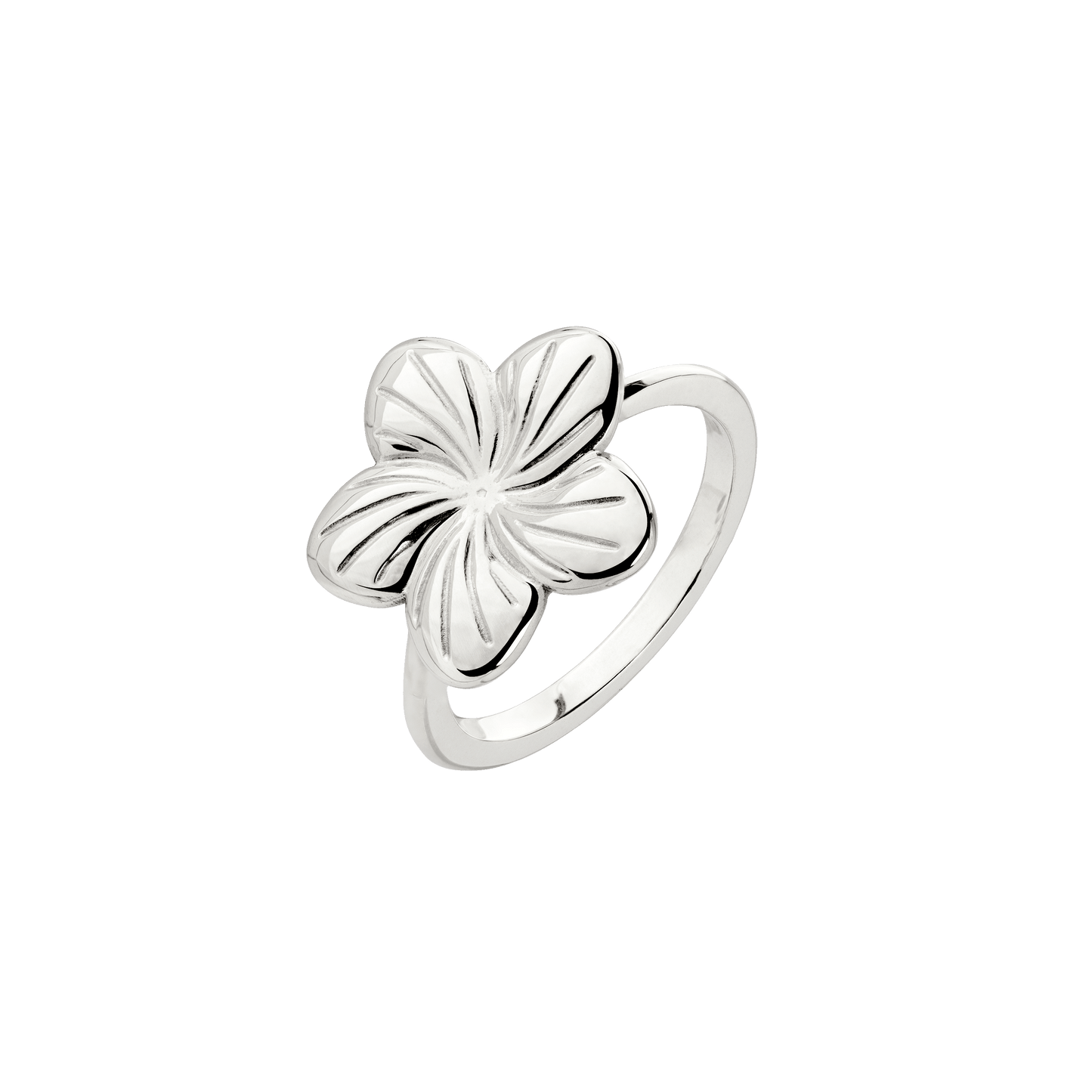 Floral Glow Ring Silver