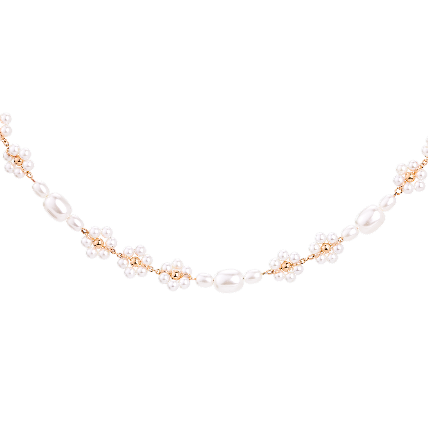 Flowery Pearls Choker Rose Gold