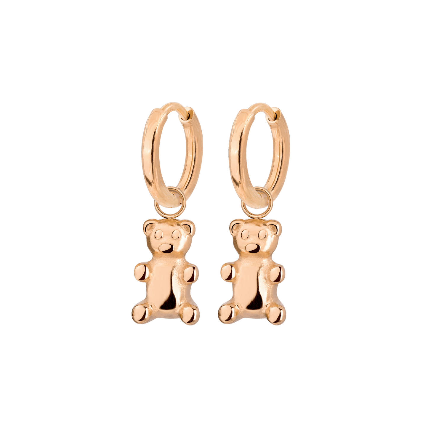 Fortune Bear Hoop Set Baby Rose Gold
