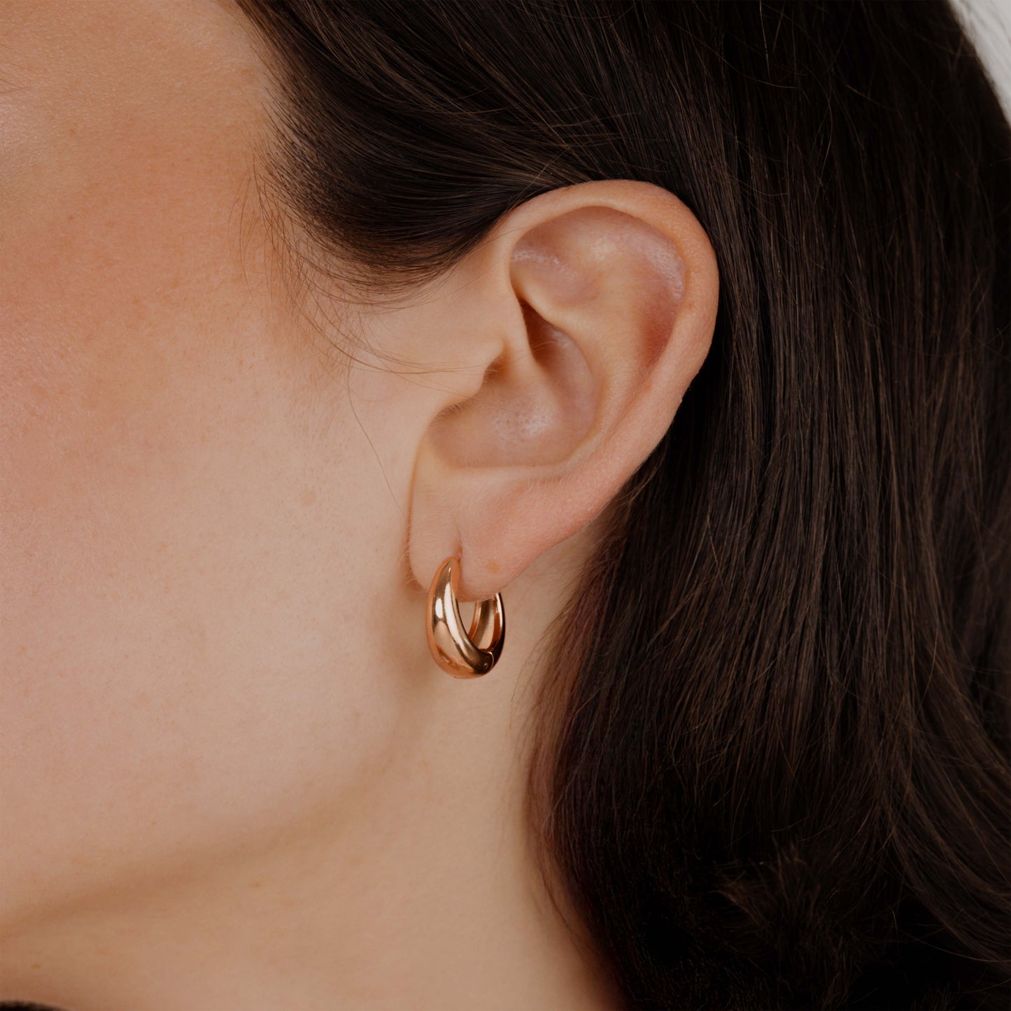 Gilded Curve Hoops Rose Gold