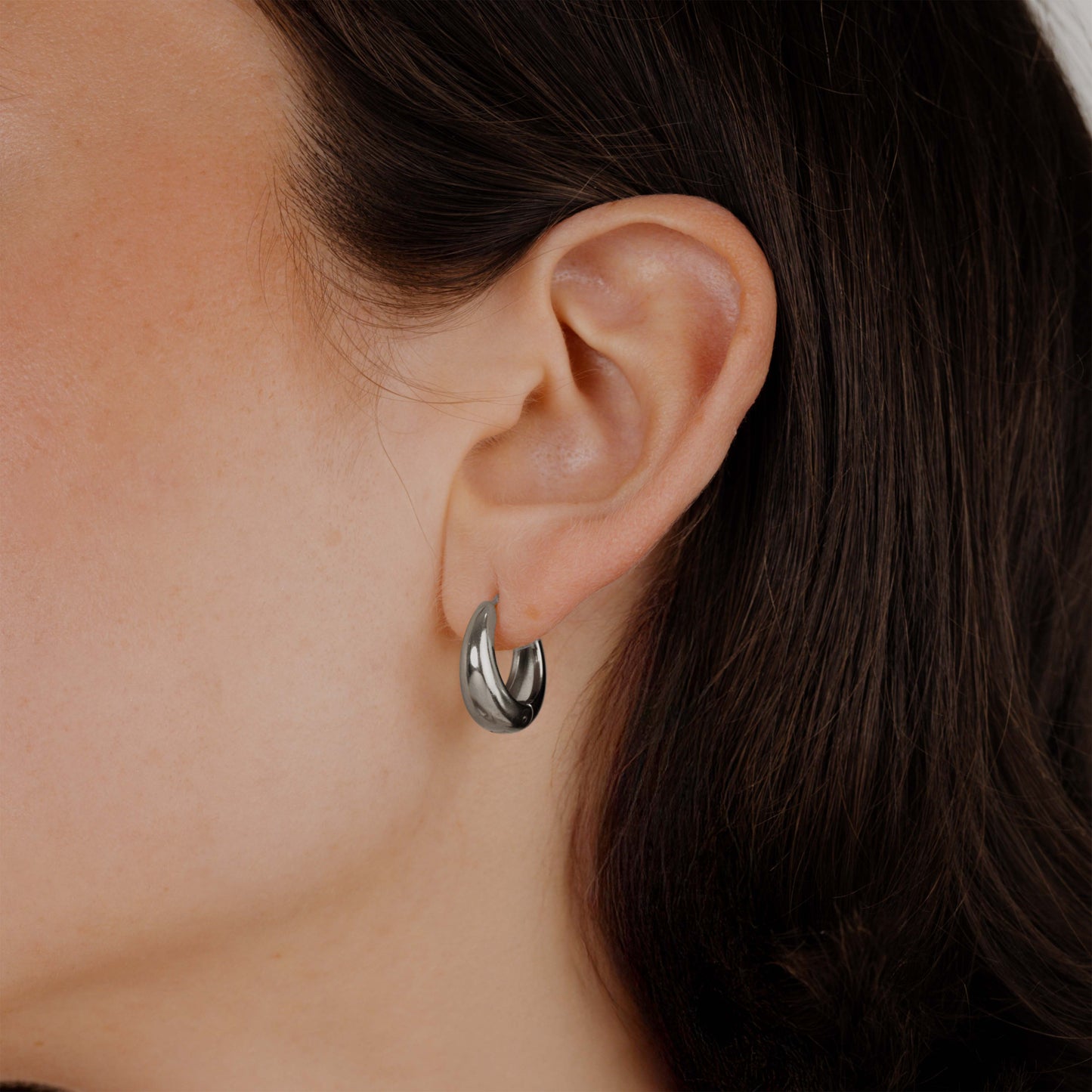 Gilded Curve Hoops Silver