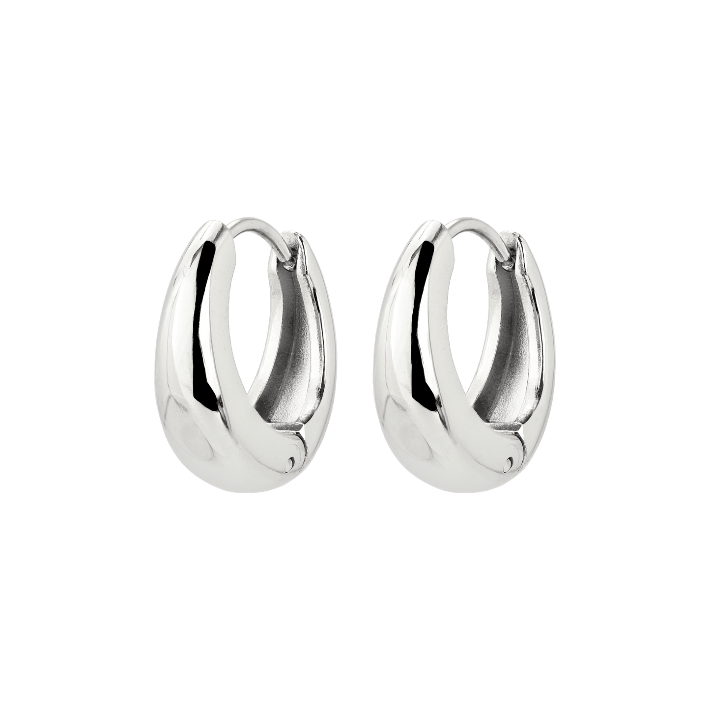 Gilded Curve Hoops Silver