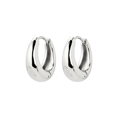 Gilded Curve Hoops Silver