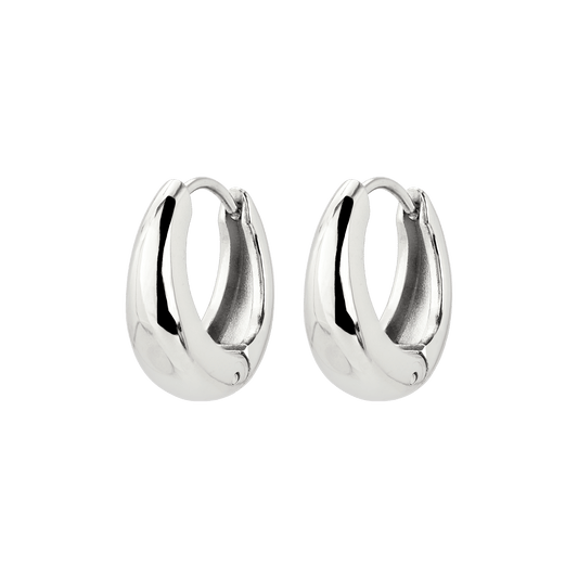 Gilded Curve Hoops Silver