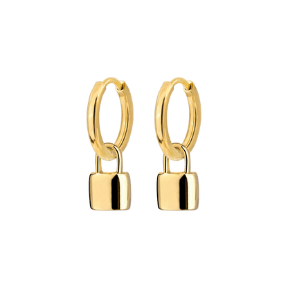 Lock in Hoop Set Small Gold