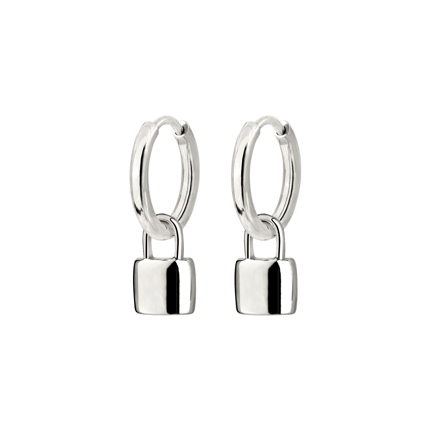 Lock in Hoop Set Small Silver