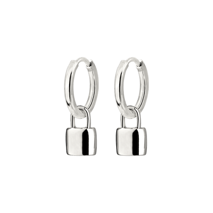 Lock in Hoop Set Small Silver