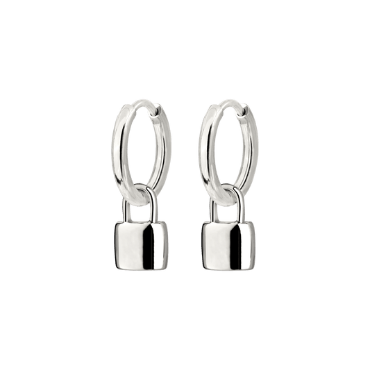 Lock in Hoop Set Small Silver
