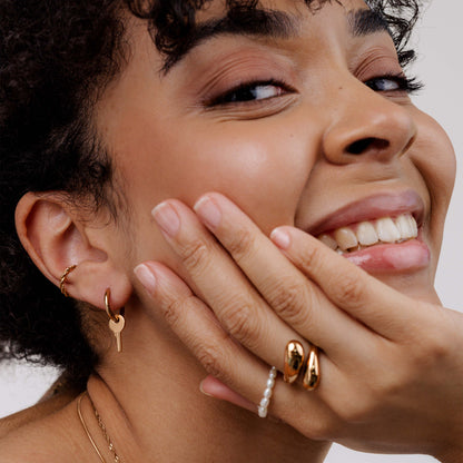 Low-key Hoop Set Small Rose Gold