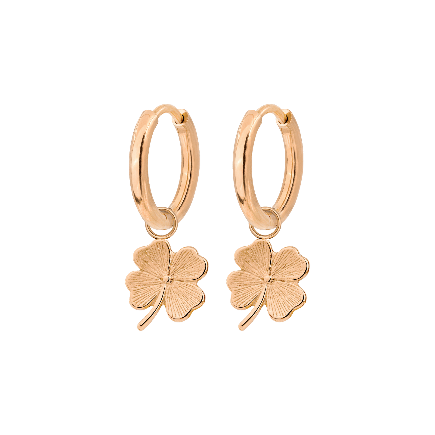 Lucky Clover Hoop Set Small Rose Gold