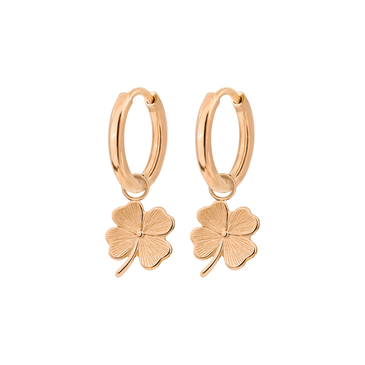 Lucky Clover Hoop Set Small Rose Gold