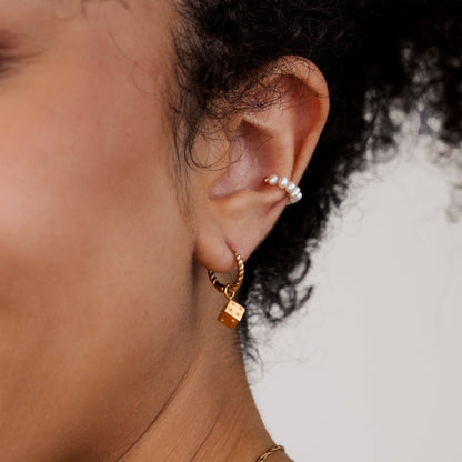 Lucky Dice Twisted Hoop Set Baby Rose Gold