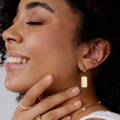 Lucky Pendant Hoop Set Small Gold