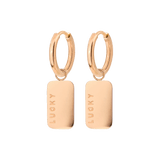 Lucky Pendant Hoop Set Small Rose Gold