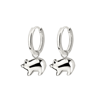 Piggy Hoop Set Small Silver