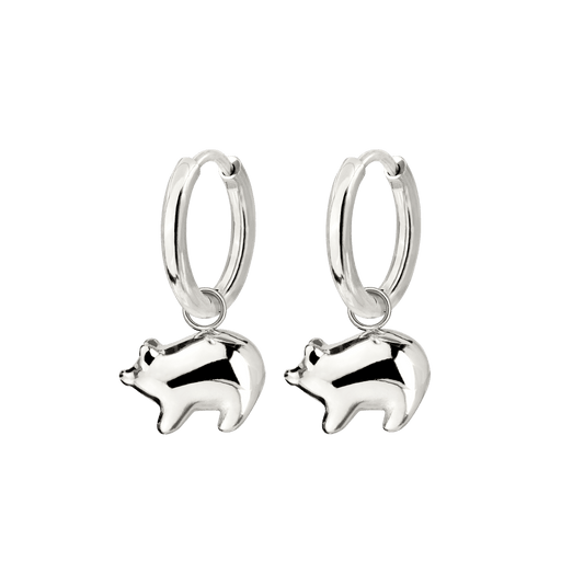 Piggy Hoop Set Small Silver