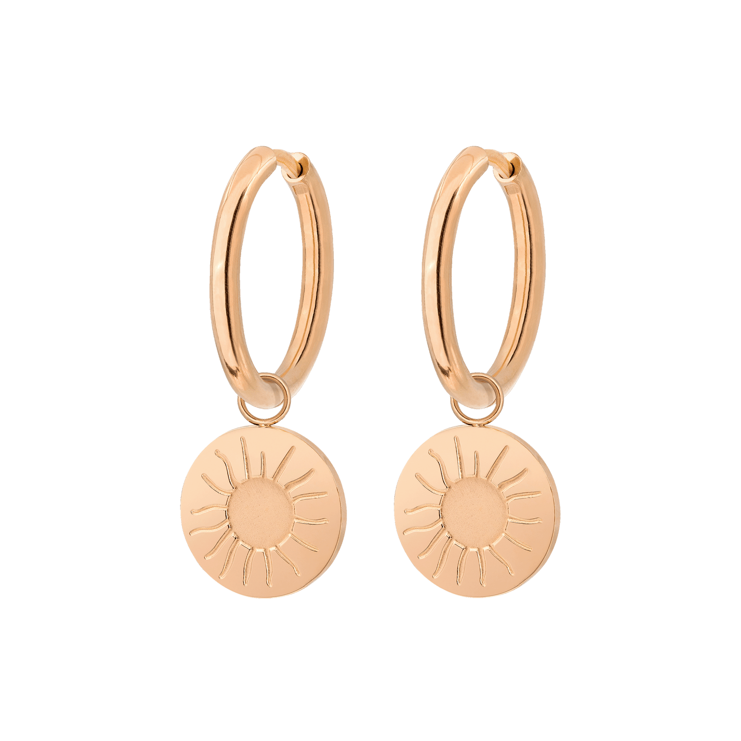 Rising Sun Hoop Set Medium Rose Gold