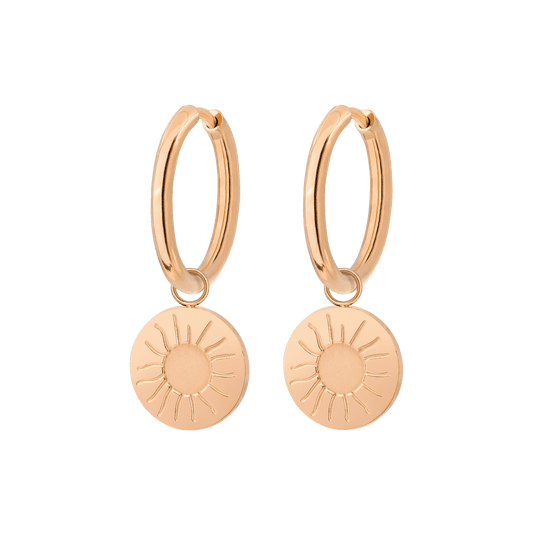 Rising Sun Hoop Set Medium Rose Gold