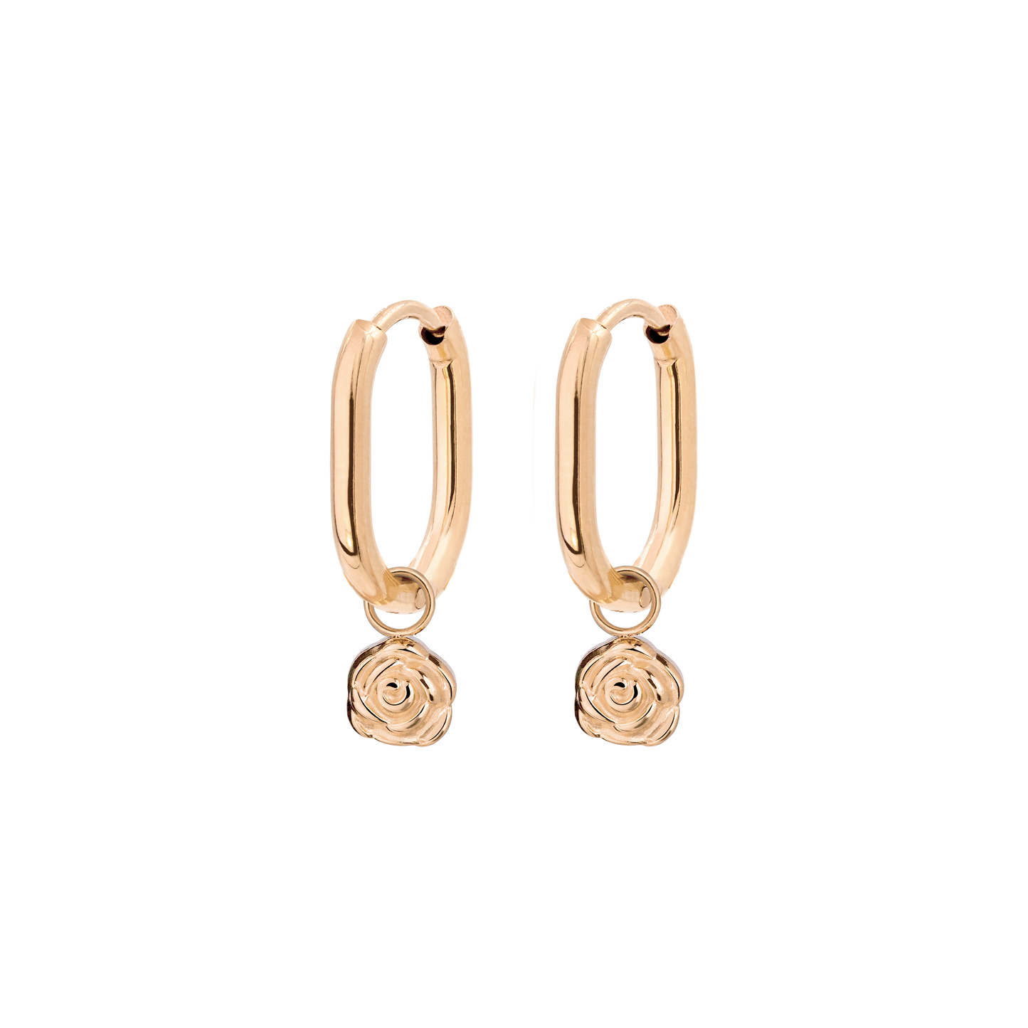 Rose Oval Hoop Set Baby Rose Gold