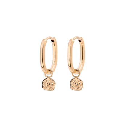 Rose Oval Hoop Set Baby Rose Gold