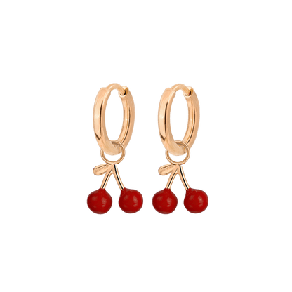 Very Cherry Hoop Set Baby Rose Gold