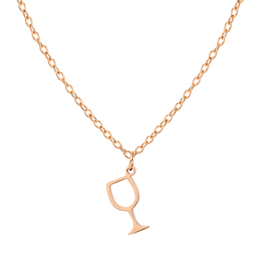 Wine Wednesday Wineglass Necklace Roségold