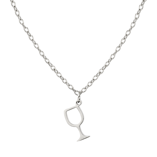 Wine Wednesday Wineglass Necklace Silber