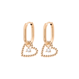 Heart of Gold Oval Hoop Set Baby Rose Gold