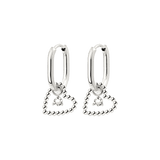 Heart of Gold Oval Hoop Set Baby Silver