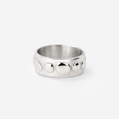 Boho Beads Ring Silver