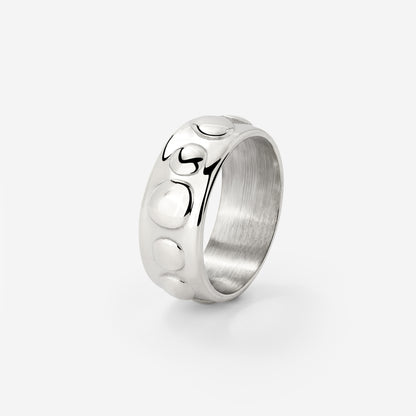 Boho Beads Ring Silver